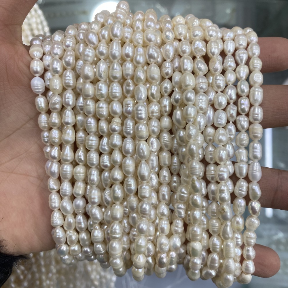 4-5mm Natural Pearl Seed Beads, Textured, Bright White, DIY Accessories