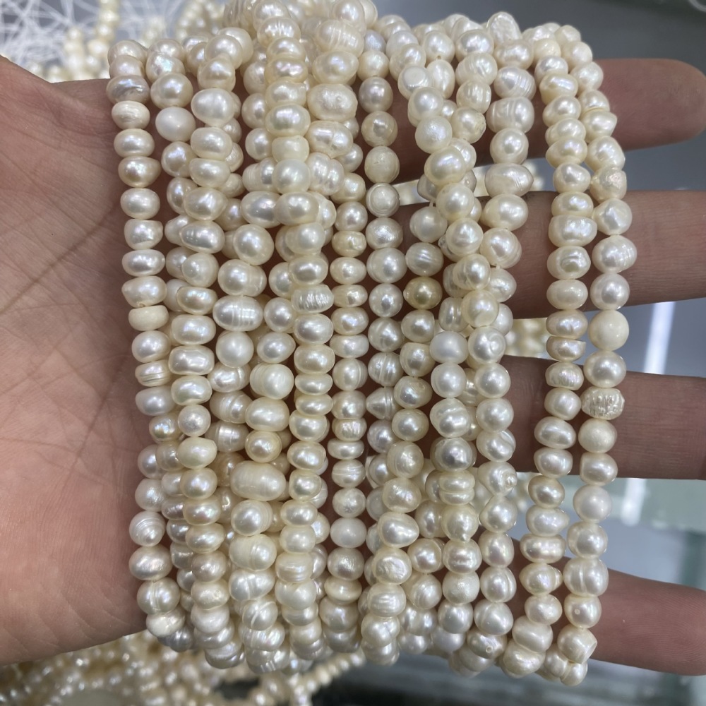 5-6mm Natural Freshwater Pearl Threaded DIY Accessories