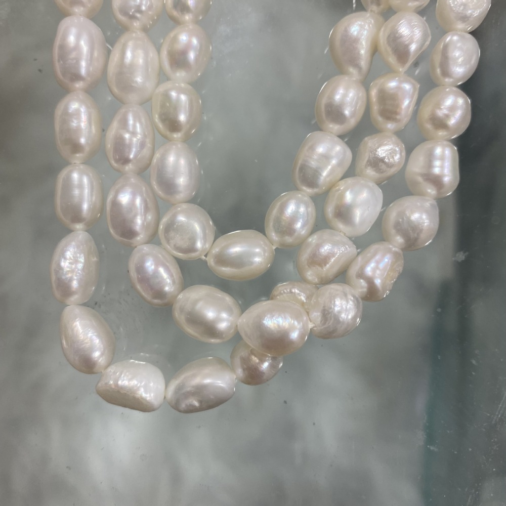 8-9mm irregularly shaped natural freshwater pearls, lightly textured, DIY accessory