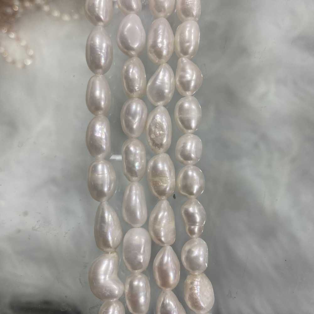 7-8mm Natural Freshwater Pearls, Double-sided Polished, Textured, DIY Accessories