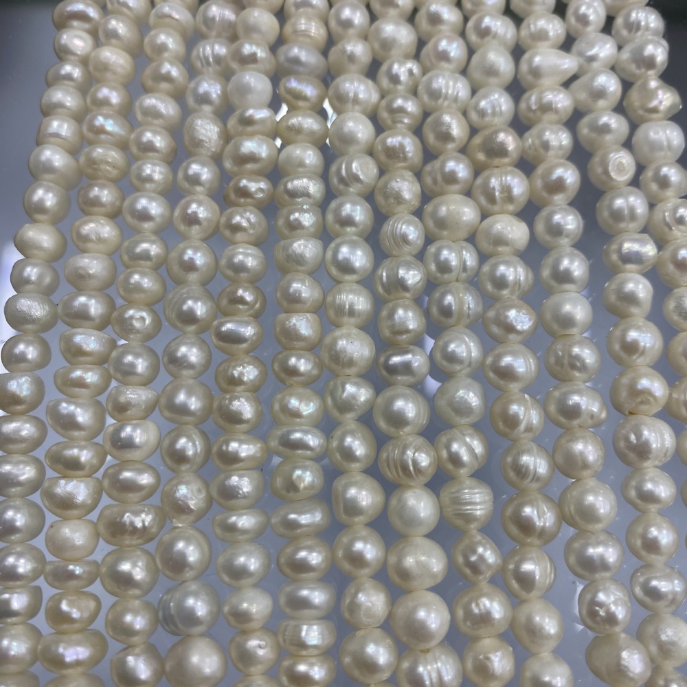 5-6mm Natural Freshwater Pearl Threaded DIY Accessories