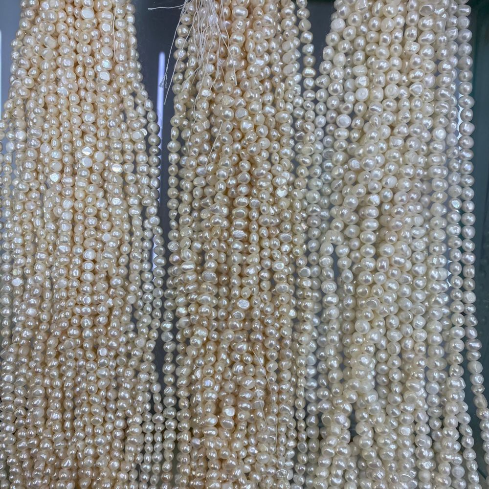 5-8mm Baroque Natural Freshwater Pearls, High Luster, Bright White with Few Flaws, DIY Accessories
