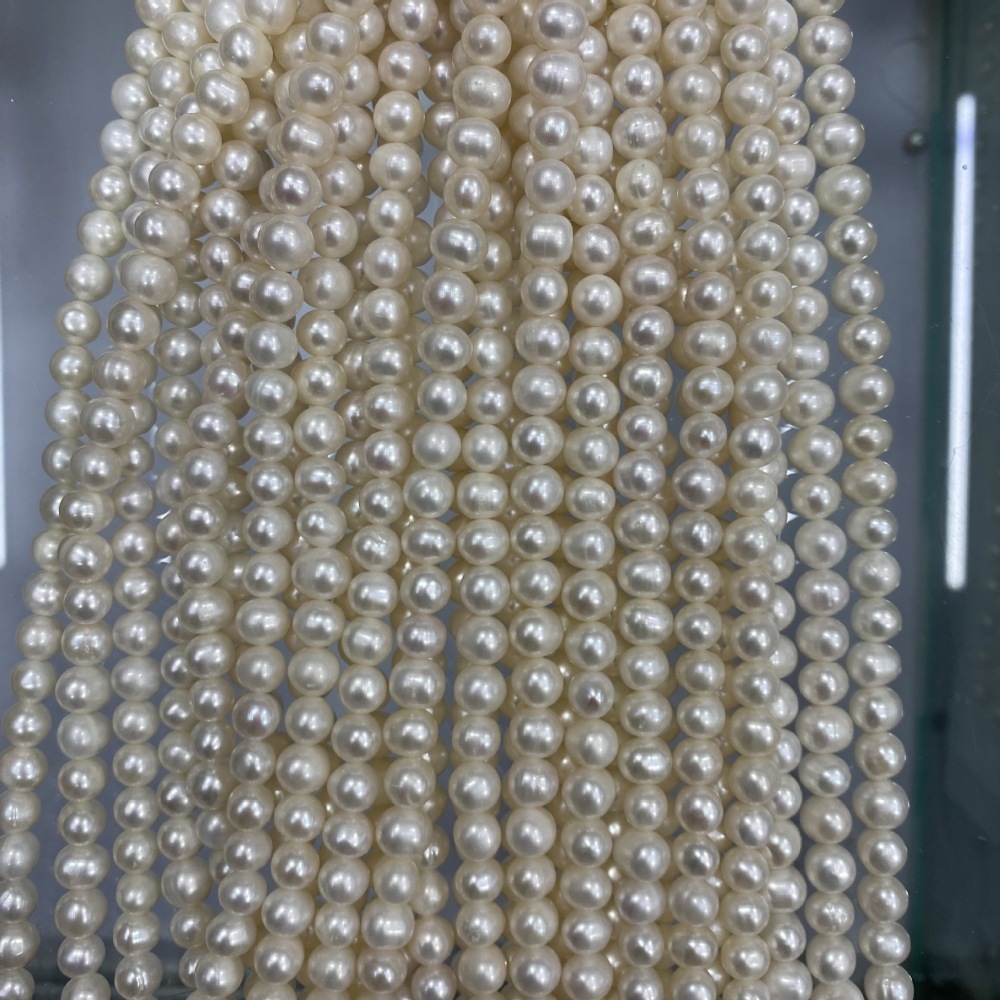 7-8mm Natural Freshwater Pearls, High Luster, Bright White, DIY Accessories