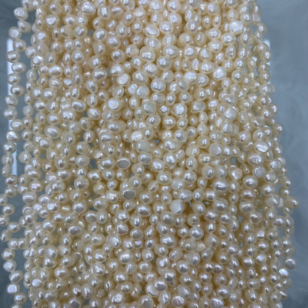 5-6mm, 3/7 hole natural freshwater pearl, wheat ear shape, DIY accessory
