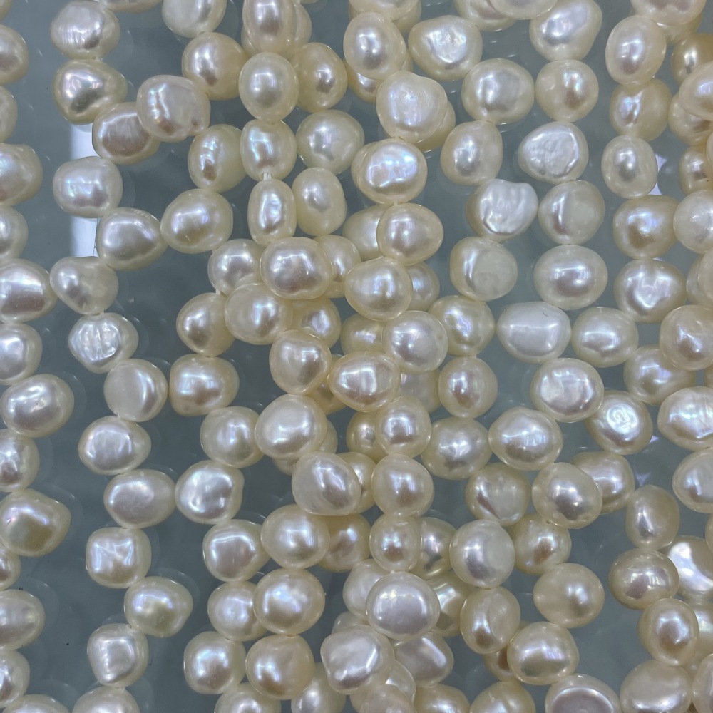 5-6mm, 3/7 hole natural freshwater pearl, wheat ear shape, DIY accessory