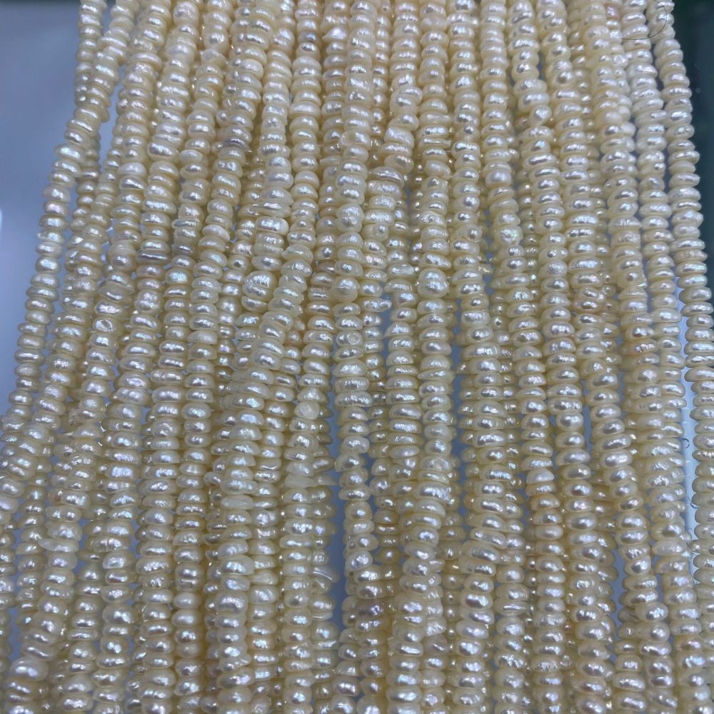 3.5~4mm Irregular Natural Freshwater Pearls, Lustrous with No White Skin, DIY Accessories