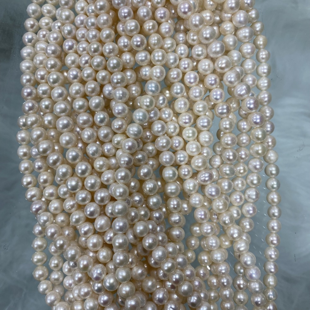 8-9 mm natural freshwater pearls, nearly round, without patterns, DIY jewelry.