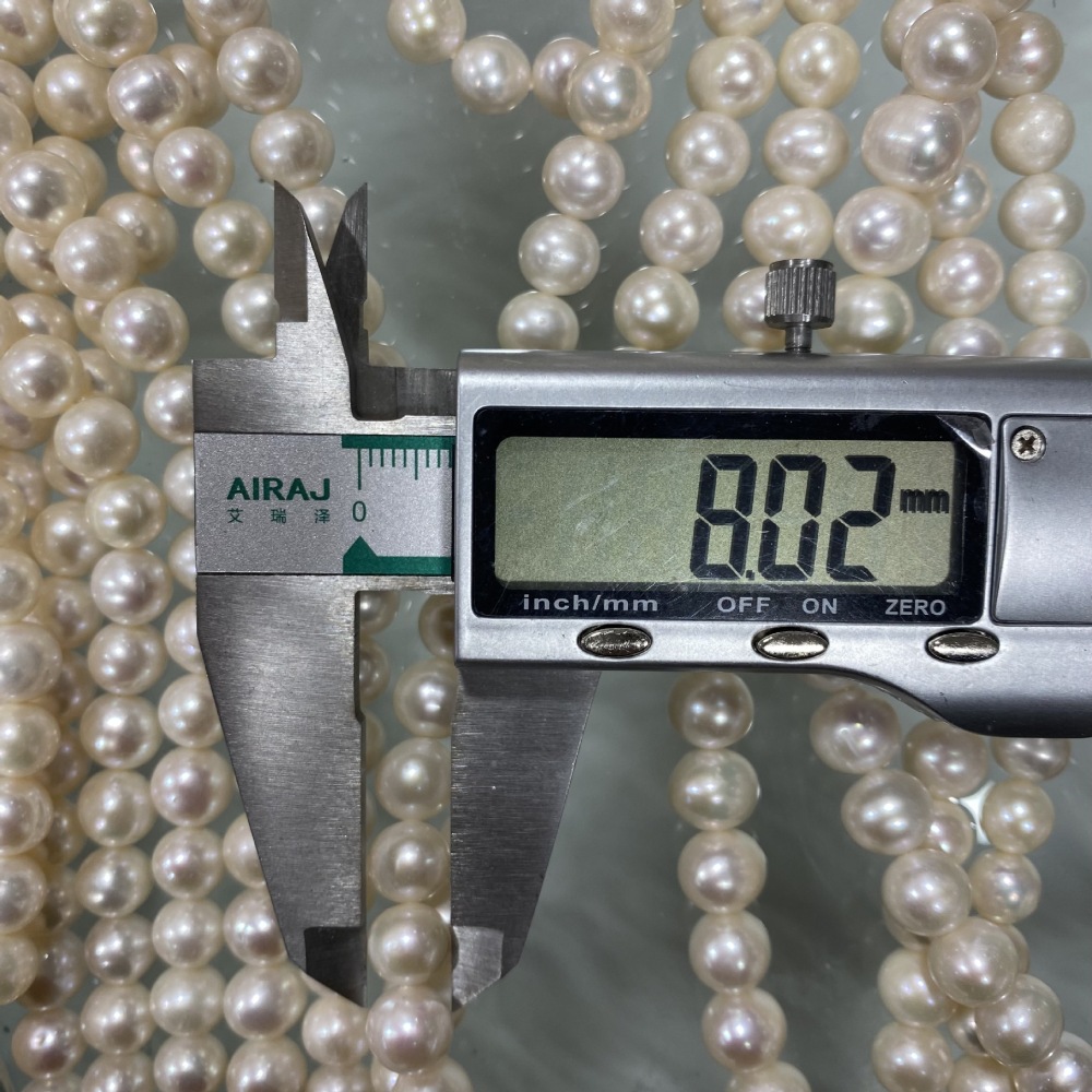 8-9 mm natural freshwater pearls, nearly round, without patterns, DIY jewelry.