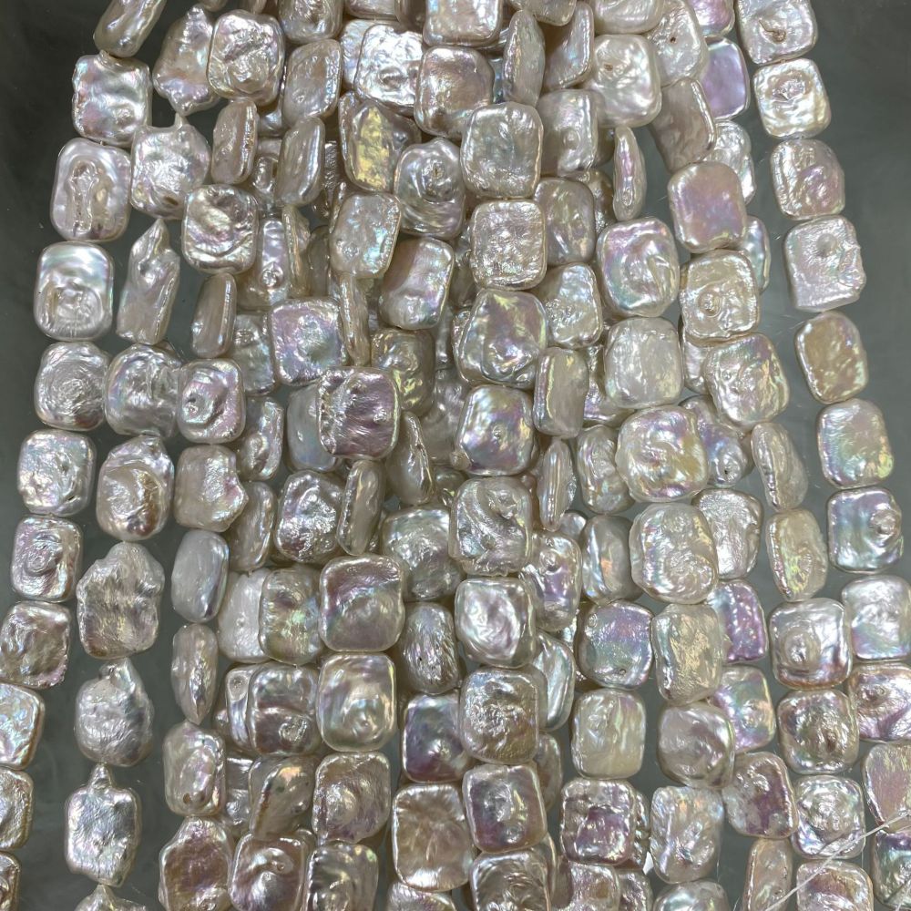 14x16mm Rectangular Baroque Natural Freshwater Pearl DIY Accessory