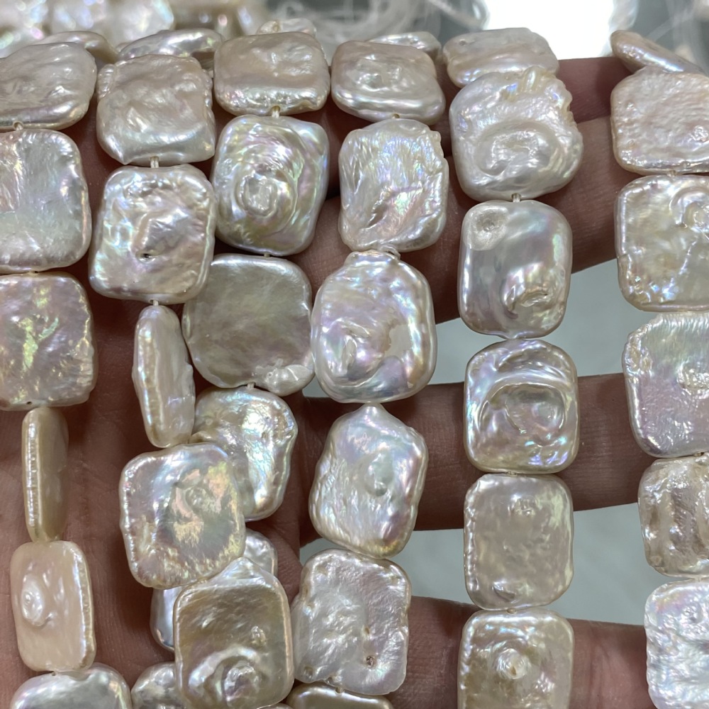 14x16mm Rectangular Baroque Natural Freshwater Pearl DIY Accessory