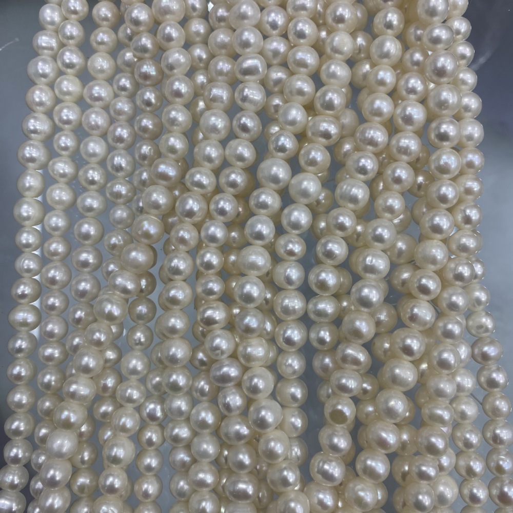 7-8mm Natural Freshwater Pearls, Nearly Round with Very Few Surface Marks, DIY Accessories