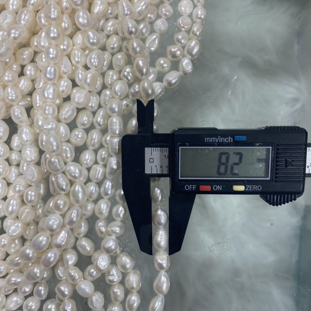 8-9mm irregularly shaped natural freshwater pearls, lightly textured, DIY accessory