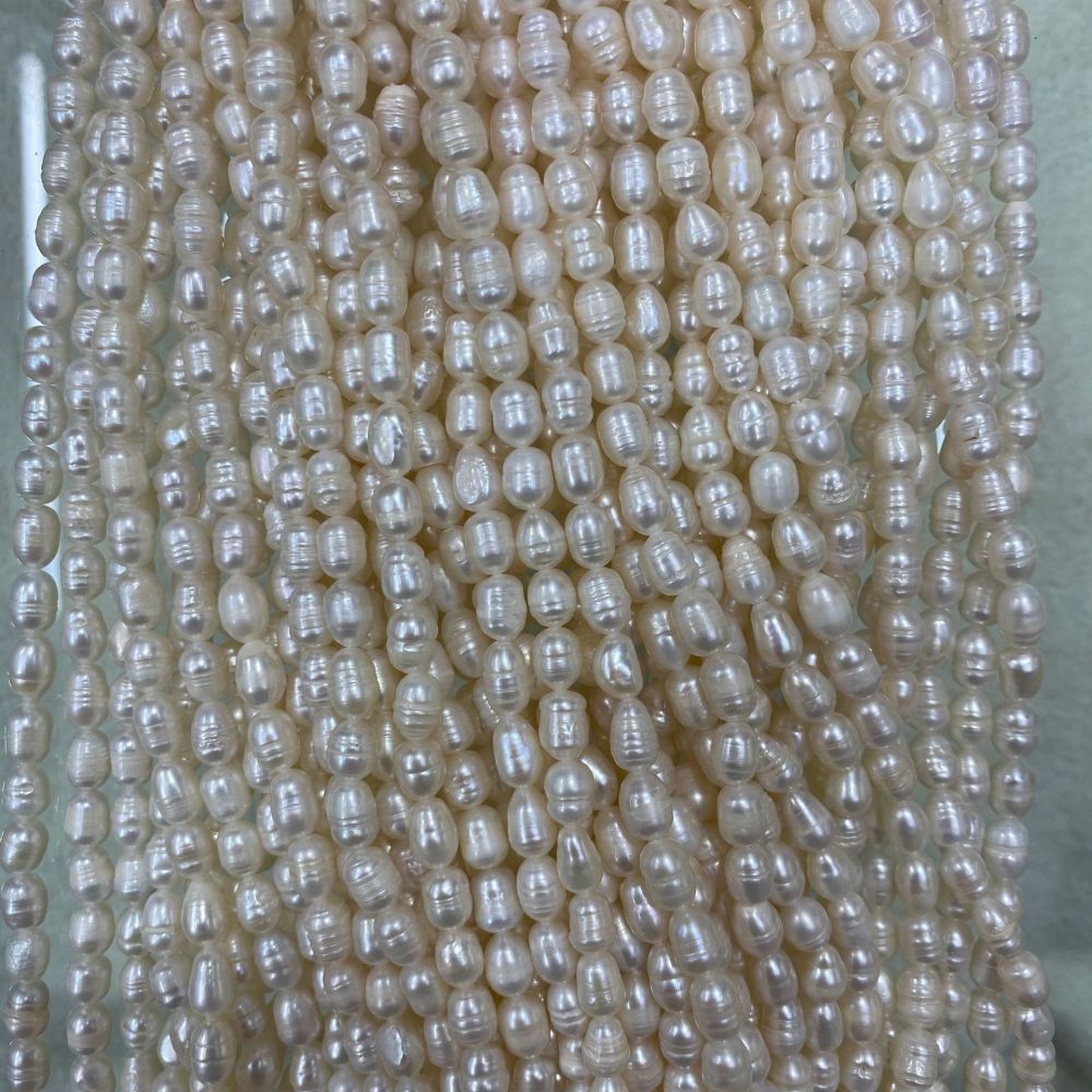 5-6mm Natural Freshwater Pearls, Bright White, Spiral Beads, DIY Accessories