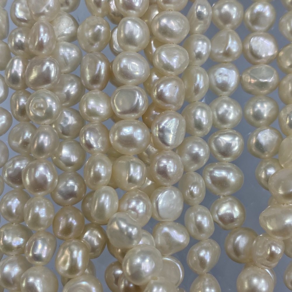5-6mm horizontal hole natural freshwater pearl, strong luster, virtually flawless, DIY accessory