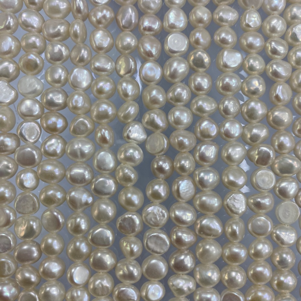5-6mm horizontal hole natural freshwater pearl, strong luster, virtually flawless, DIY accessory