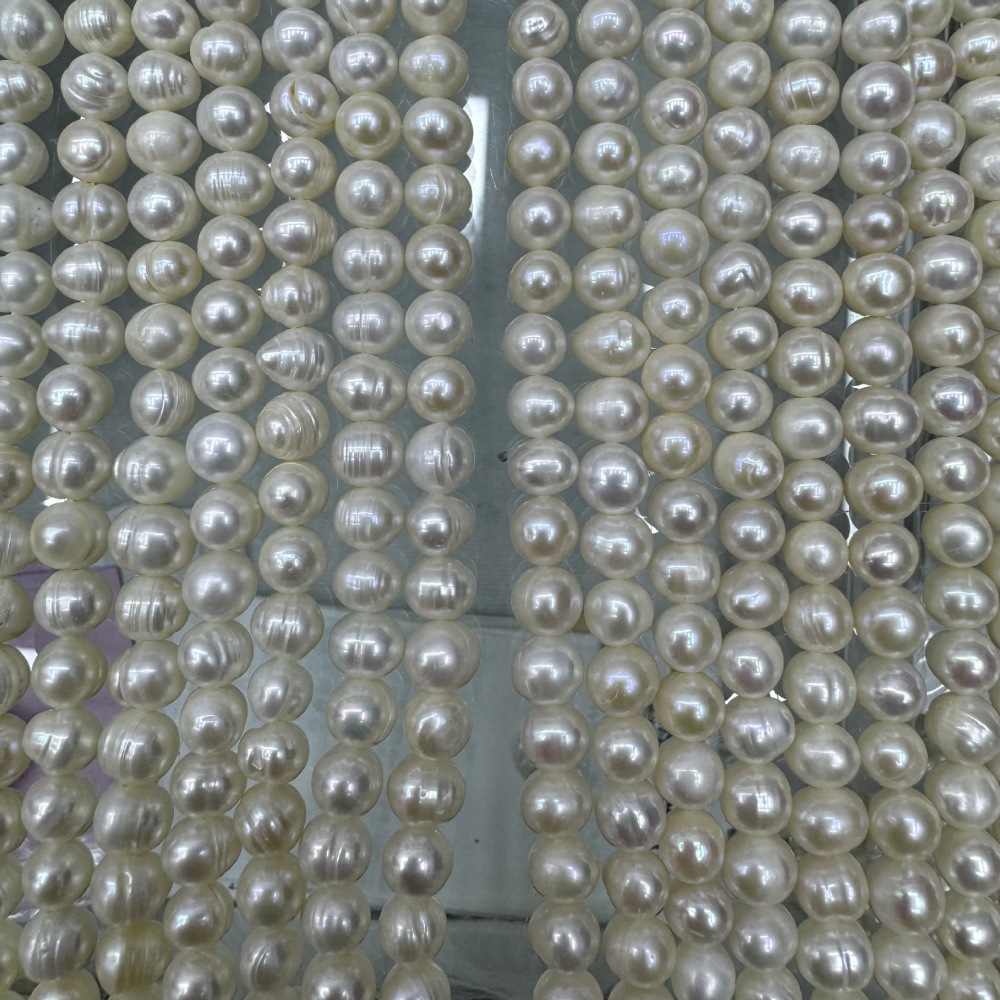 8-9mm Natural Freshwater Pearls, High Luster and Bright White, DIY Accessories