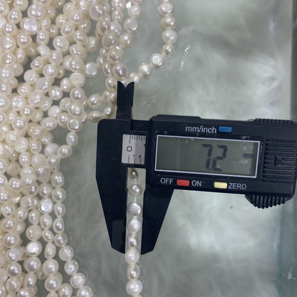 7-8mm Natural Freshwater Pearls, Smooth on Both Sides, DIY Accessories