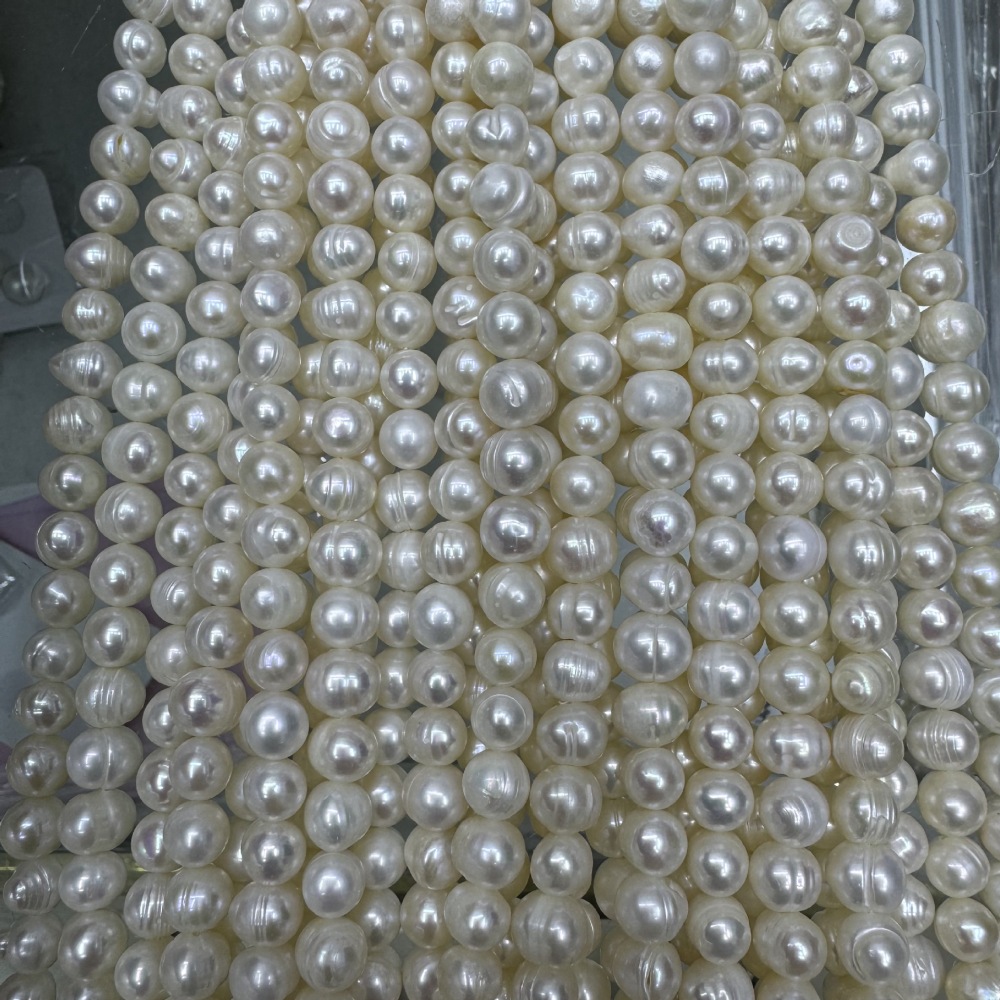 8-9mm Natural Freshwater Pearls, High Luster and Bright White, DIY Accessories
