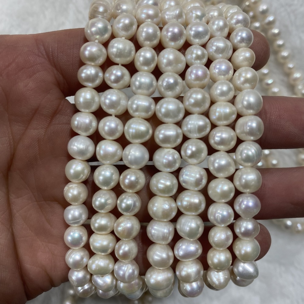 6-7mm Natural Freshwater Pearls, Textured, Iridescent, DIY Accessories