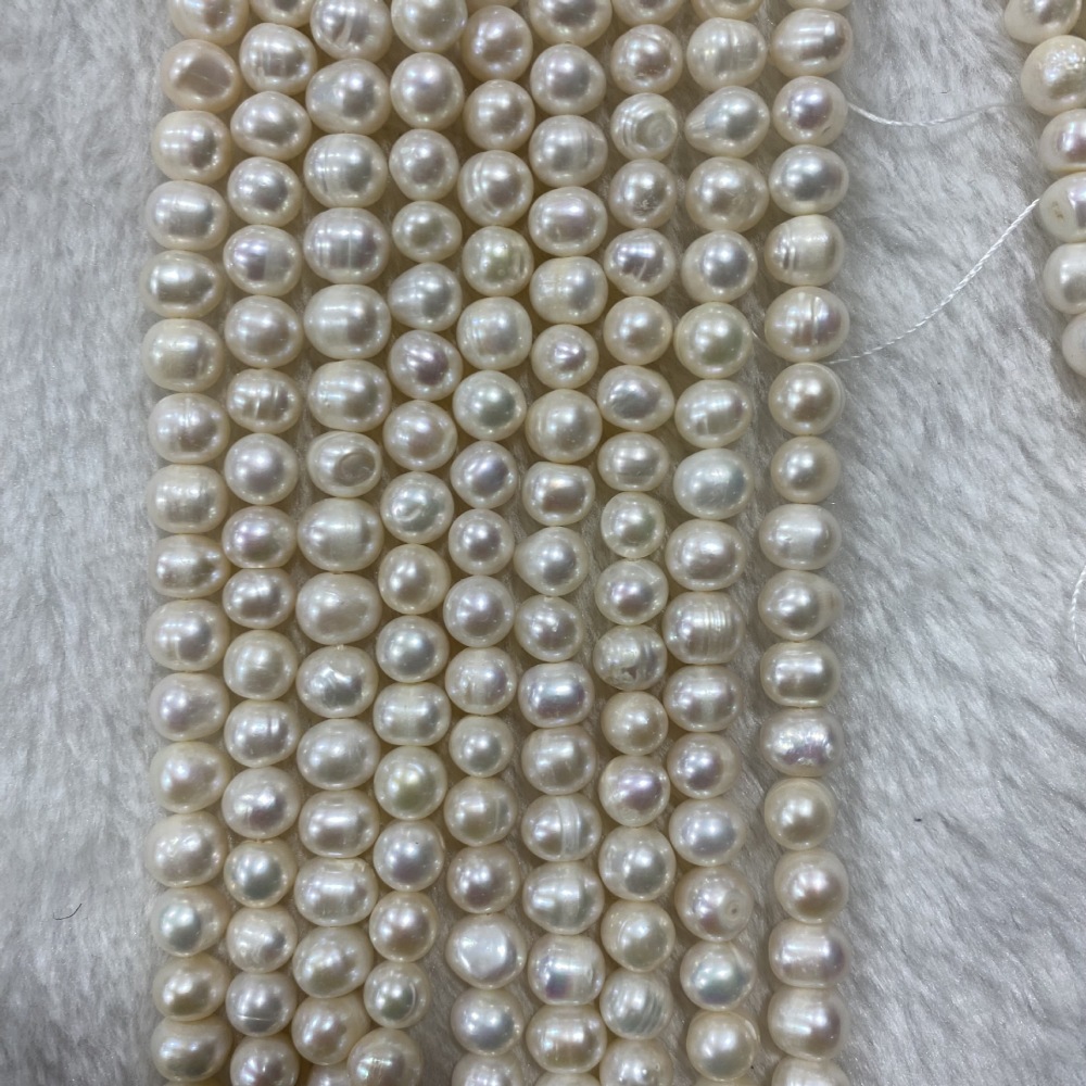 6-7mm Natural Freshwater Pearls, Textured, Iridescent, DIY Accessories