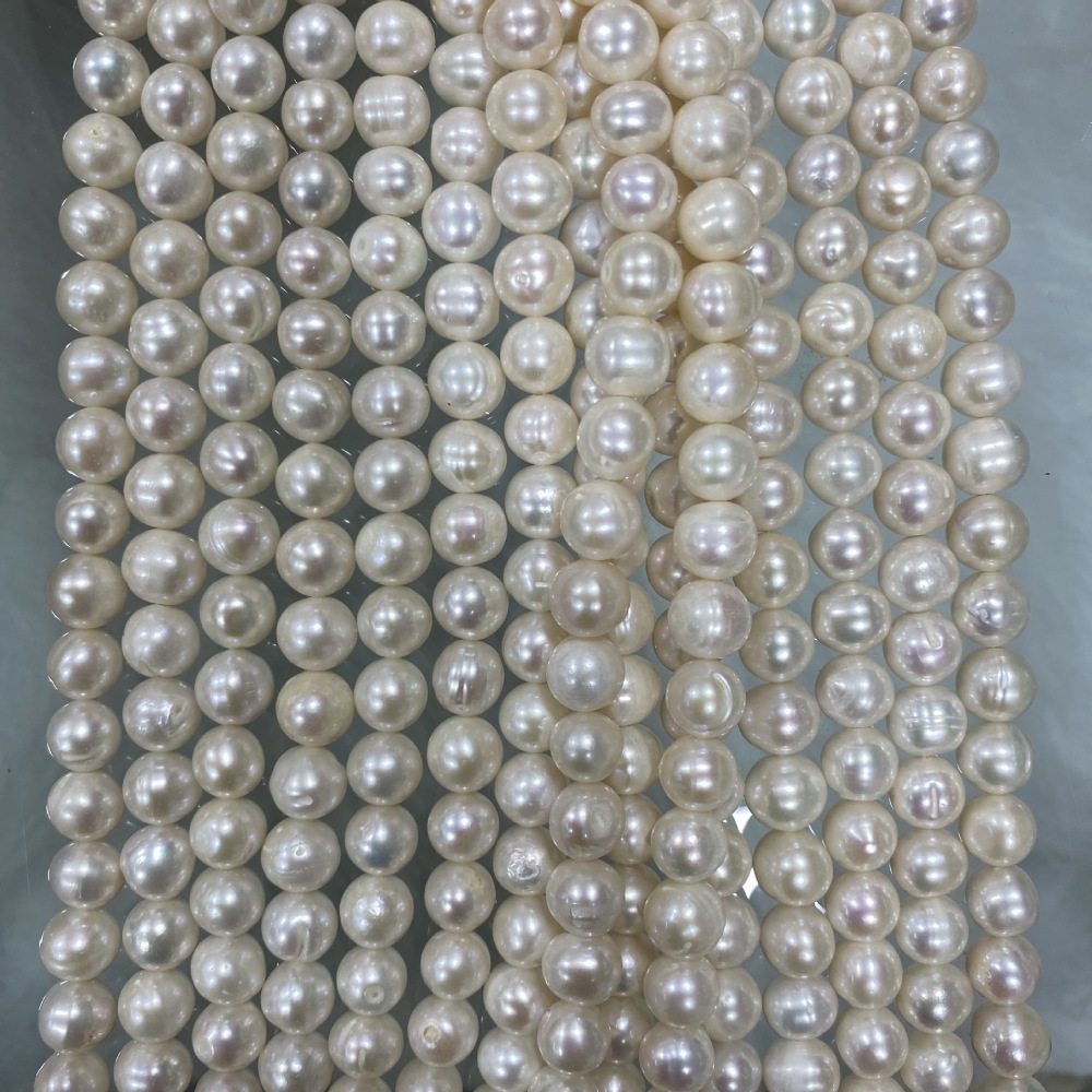 8-9mm Natural Freshwater Pearls, Few Textures, Slightly Mottled Skin, DIY Accessories