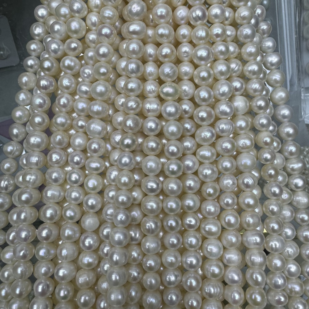8-9mm Natural Freshwater Pearls, High Luster and Bright White, DIY Accessories