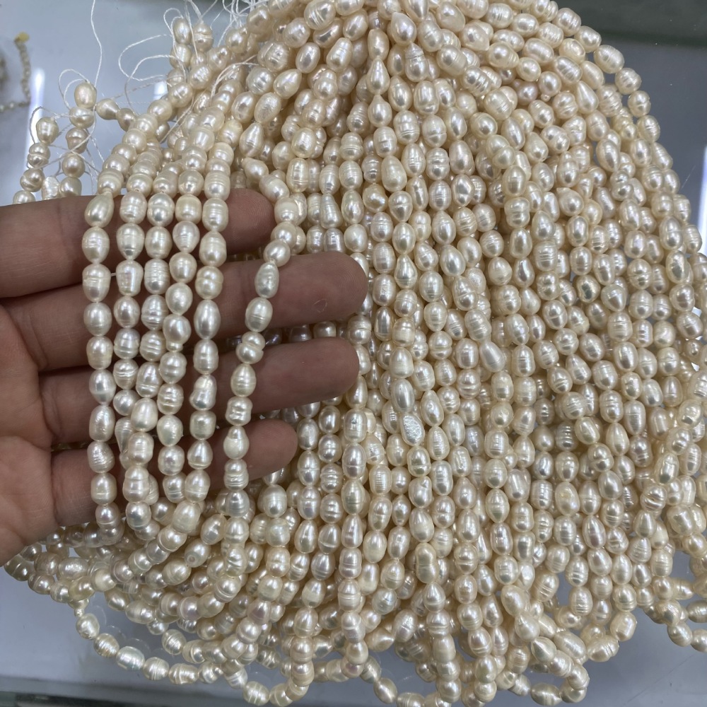 5-6mm Natural Freshwater Pearls, Spiral Pattern, Seed Beads, DIY Accessories