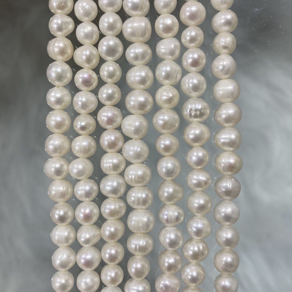6-7mm Natural Freshwater Pearls, Oval, Slightly Textured, DIY Accessories