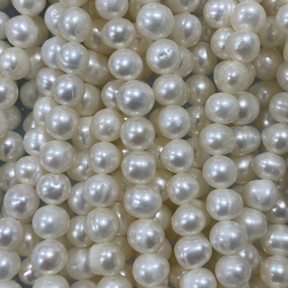 6-7mm Natural Freshwater Pearls, Oval, Slightly Textured, DIY Accessories