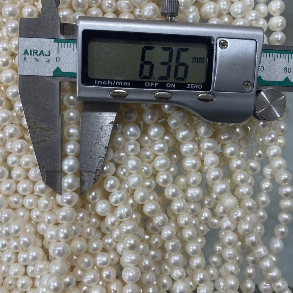 6-7mm Natural Freshwater Pearls, Oval, Slightly Textured, DIY Accessories