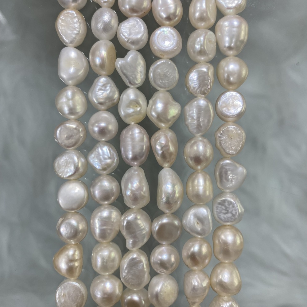 9-10mm Natural Baroque Freshwater Pearl, High Luster, Horizontal Hole, DIY Accessories