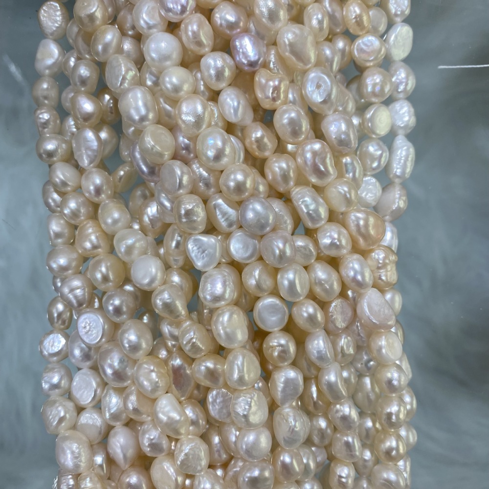 9-10mm Natural Baroque Freshwater Pearl, High Luster, Horizontal Hole, DIY Accessories