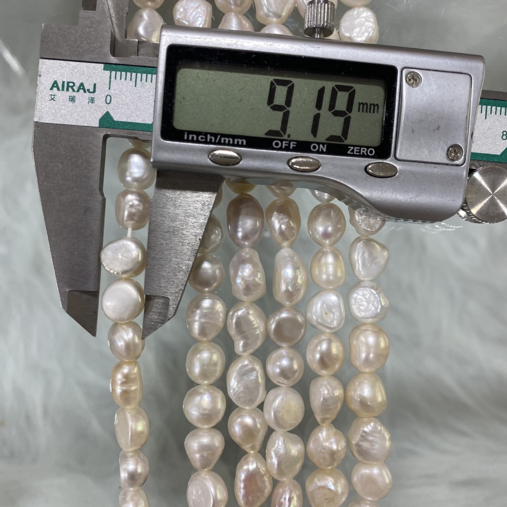 9-10mm Natural Baroque Freshwater Pearl, High Luster, Horizontal Hole, DIY Accessories