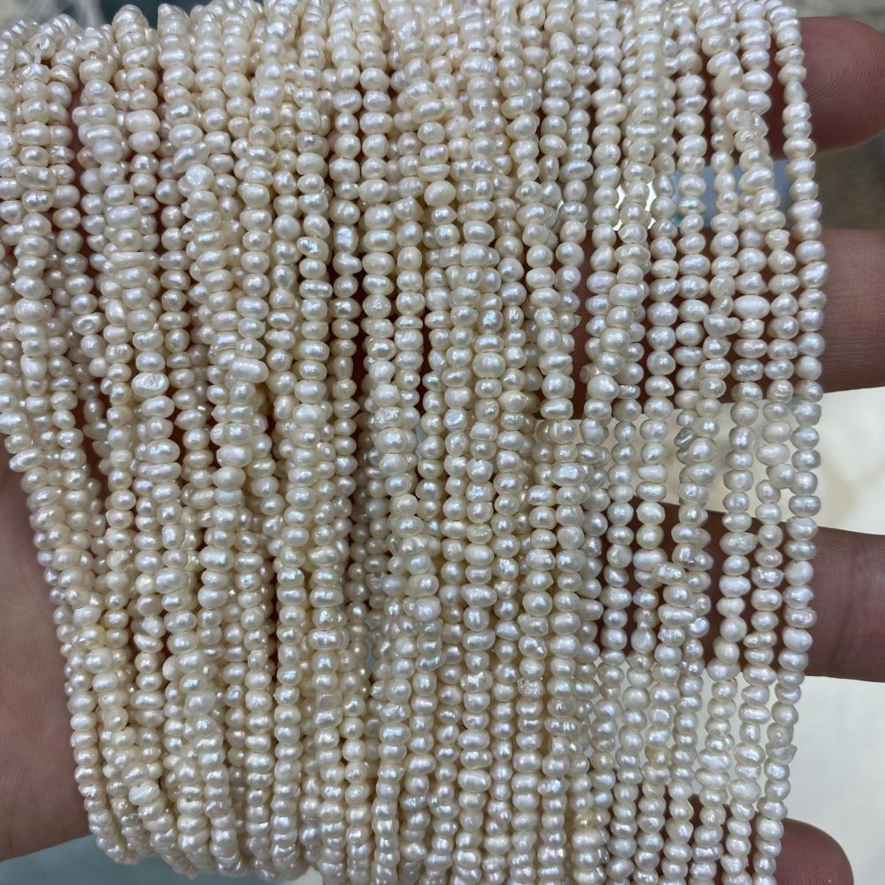 2-3mm Natural Freshwater Pearl, Oval Shape, Small Spacer, DIY Accessory
