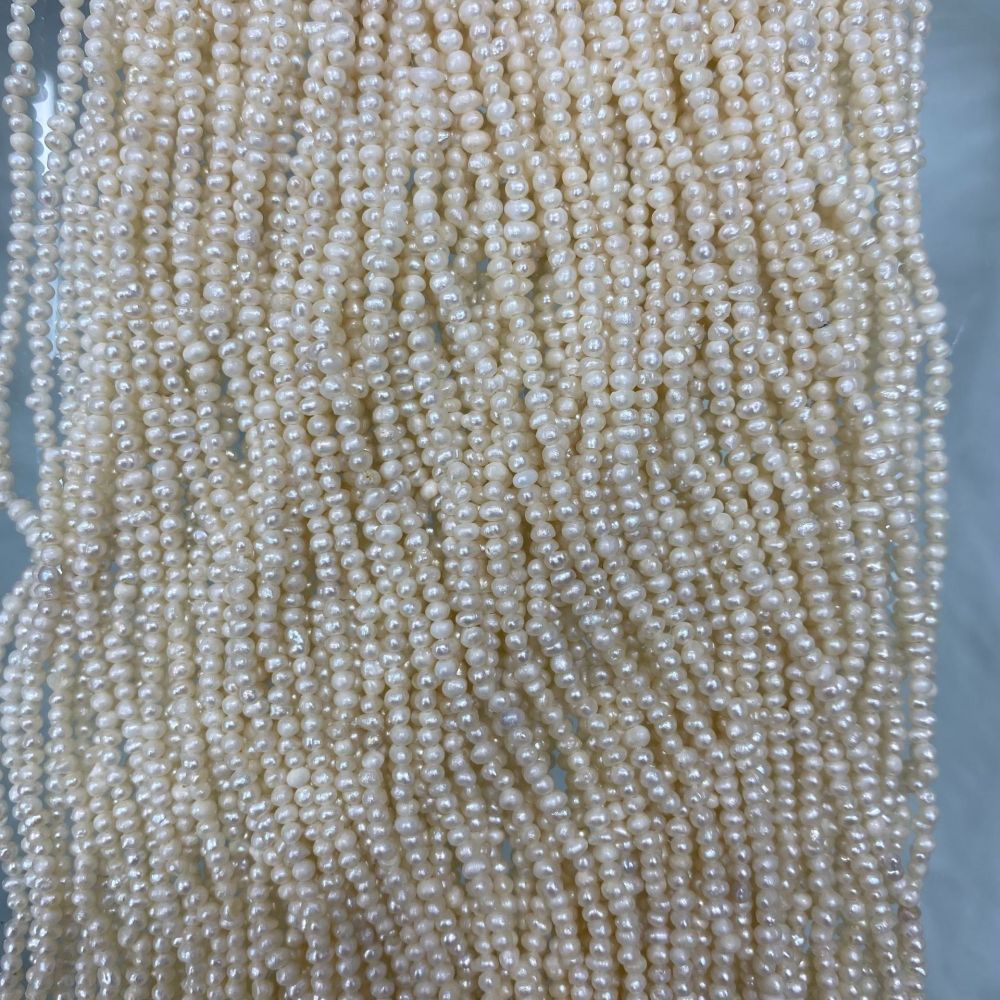 2-3mm Natural Freshwater Pearl, Oval Shape, Small Spacer, DIY Accessory