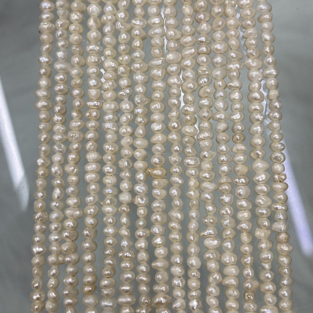 2-3mm Natural Freshwater Pearl, Oval Shape, Small Spacer, DIY Accessory