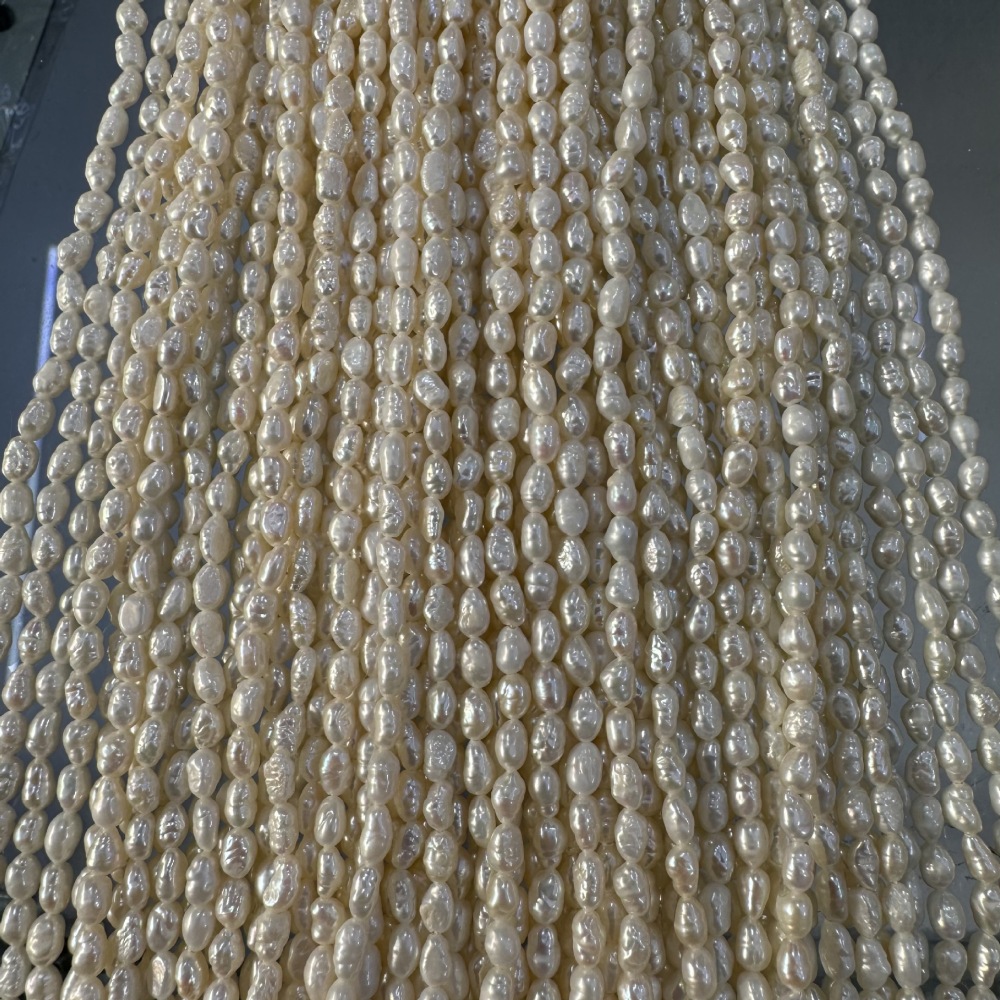 3.5-4mm Natural Freshwater Pearls, Baroque Seed Beads, DIY Accessories