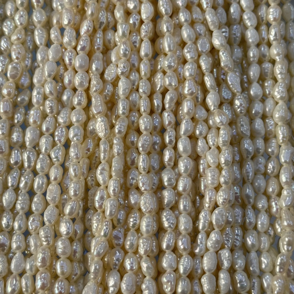 3.5-4mm Natural Freshwater Pearls, Baroque Seed Beads, DIY Accessories