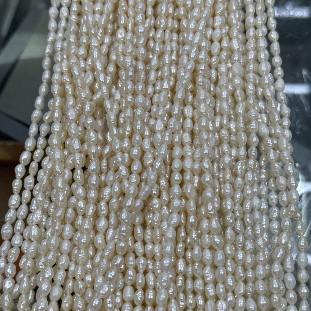 3.5-4mm Natural Freshwater Pearls, Baroque Seed Beads, DIY Accessories