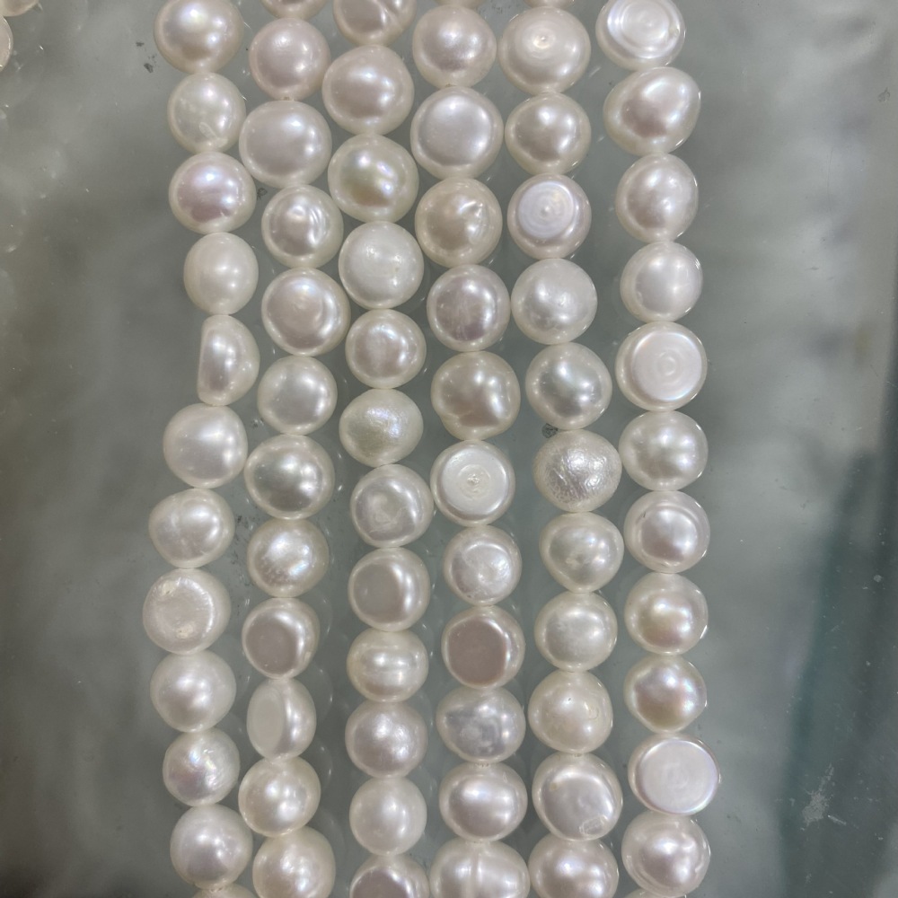7-8mm Natural Freshwater Pearls, Smooth on Both Sides, DIY Accessories