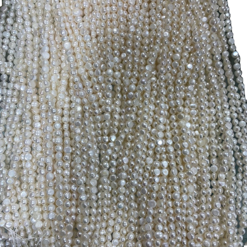 7-8mm Natural Freshwater Pearls, Smooth on Both Sides, DIY Accessories