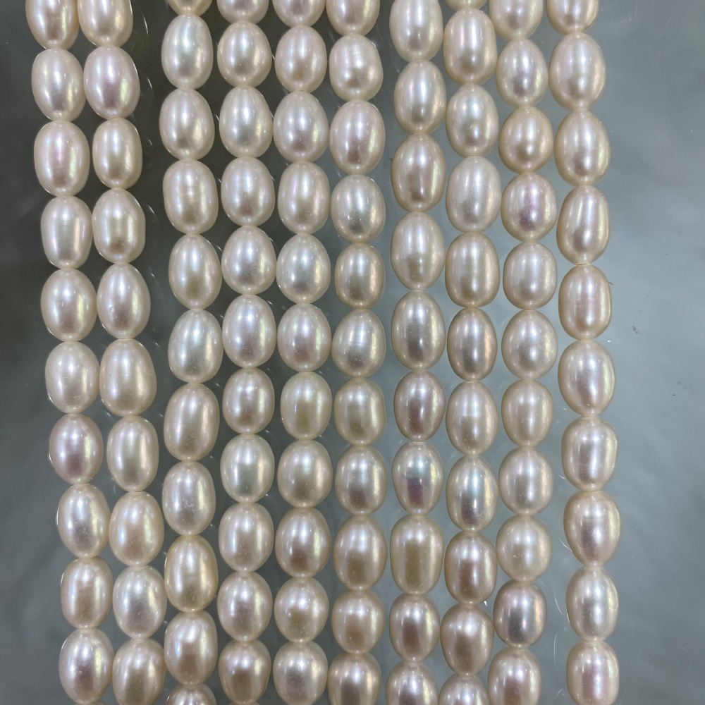 5-6mm Natural Freshwater Pearls, Fat Rice Pearls, High Luster, Few Flaws, DIY Accessories