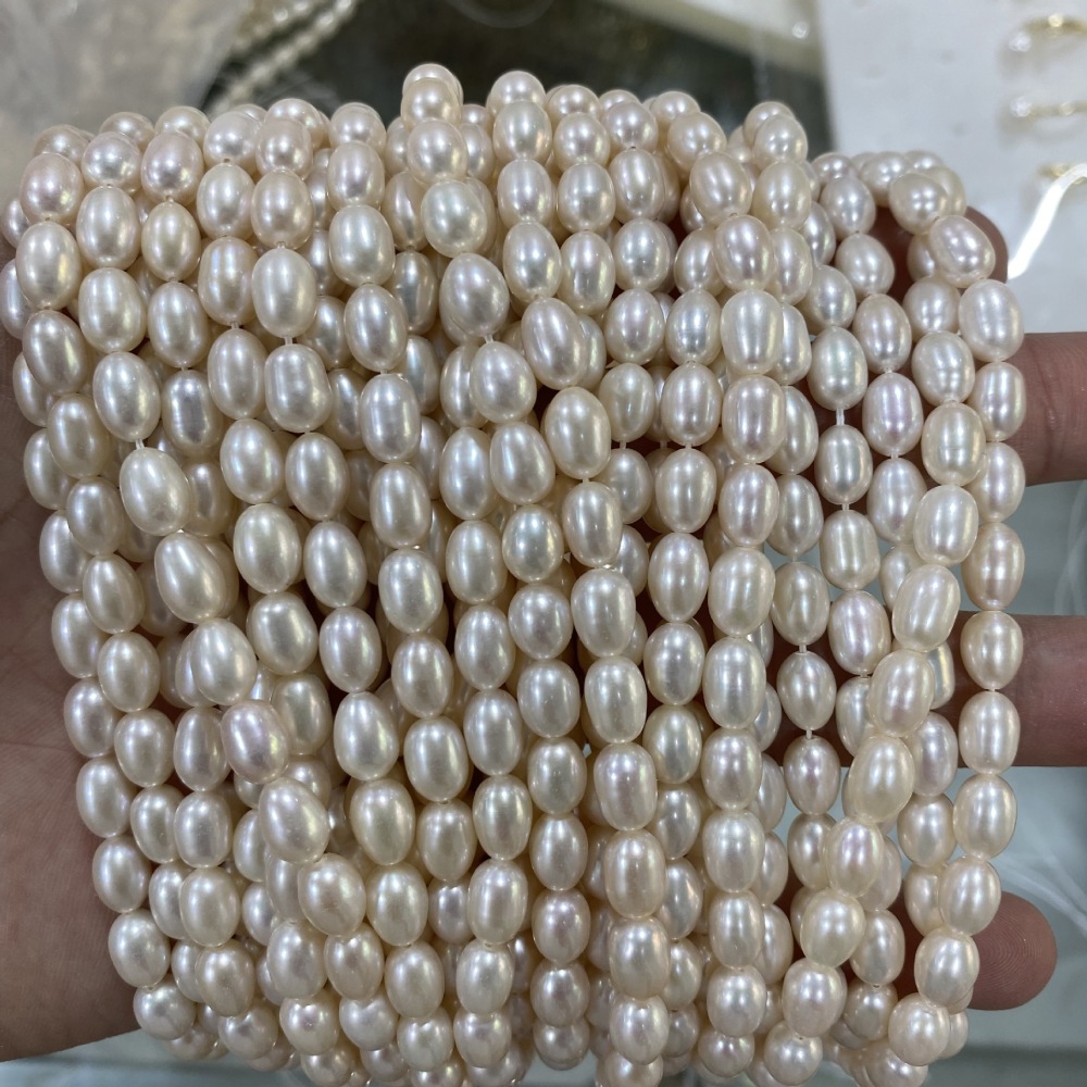 5-6mm Natural Freshwater Pearls, Fat Rice Pearls, High Luster, Few Flaws, DIY Accessories