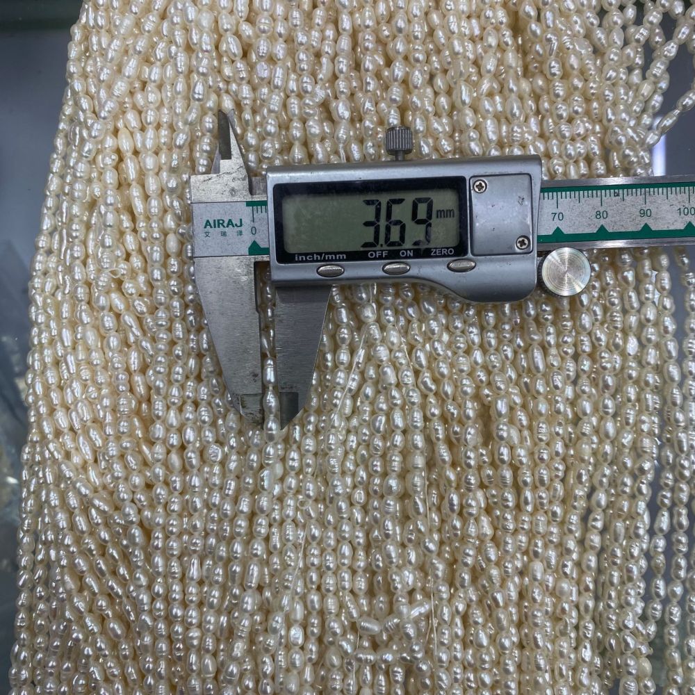 3-4mm Natural Freshwater Pearls, High Luster, with Spiral Pattern, DIY Accessories