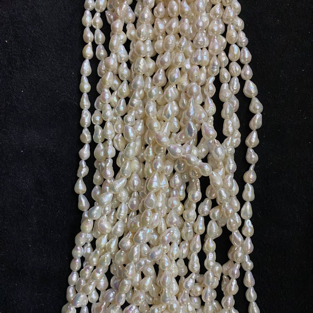 6-8mm Natural Baroque Teardrop-Shaped Freshwater Pearl DIY Accessories