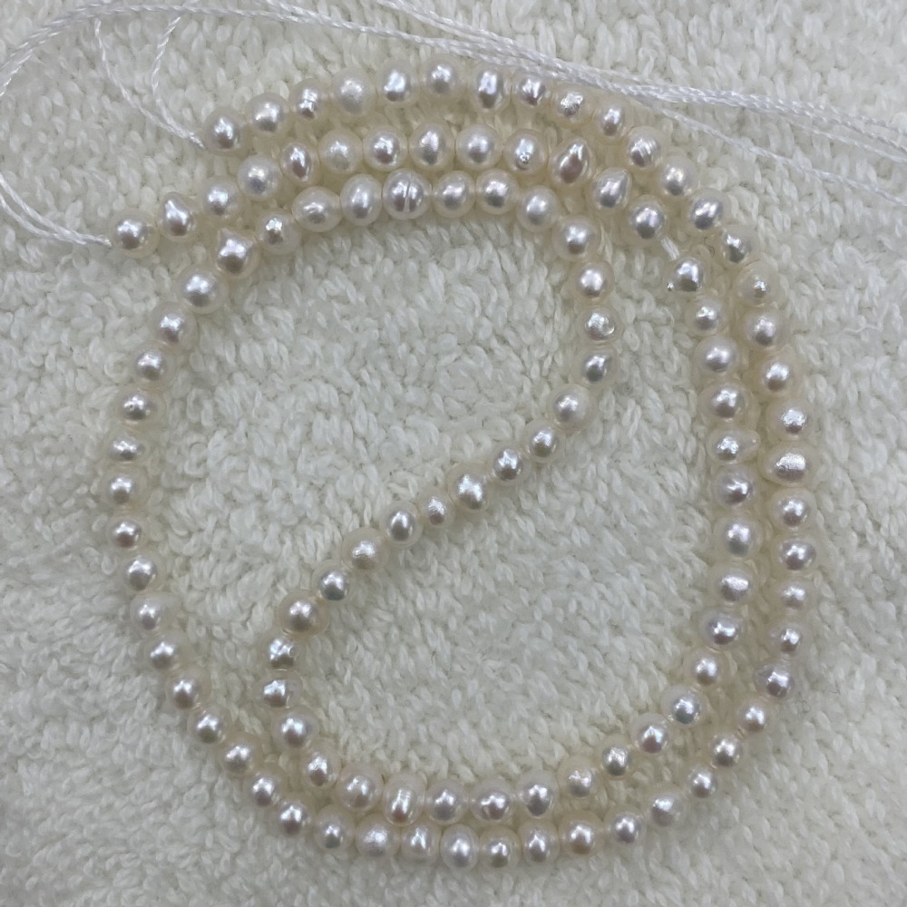 3-4mm natural freshwater pearls, nearly round, with high luster, almost flawless, DIY accessories