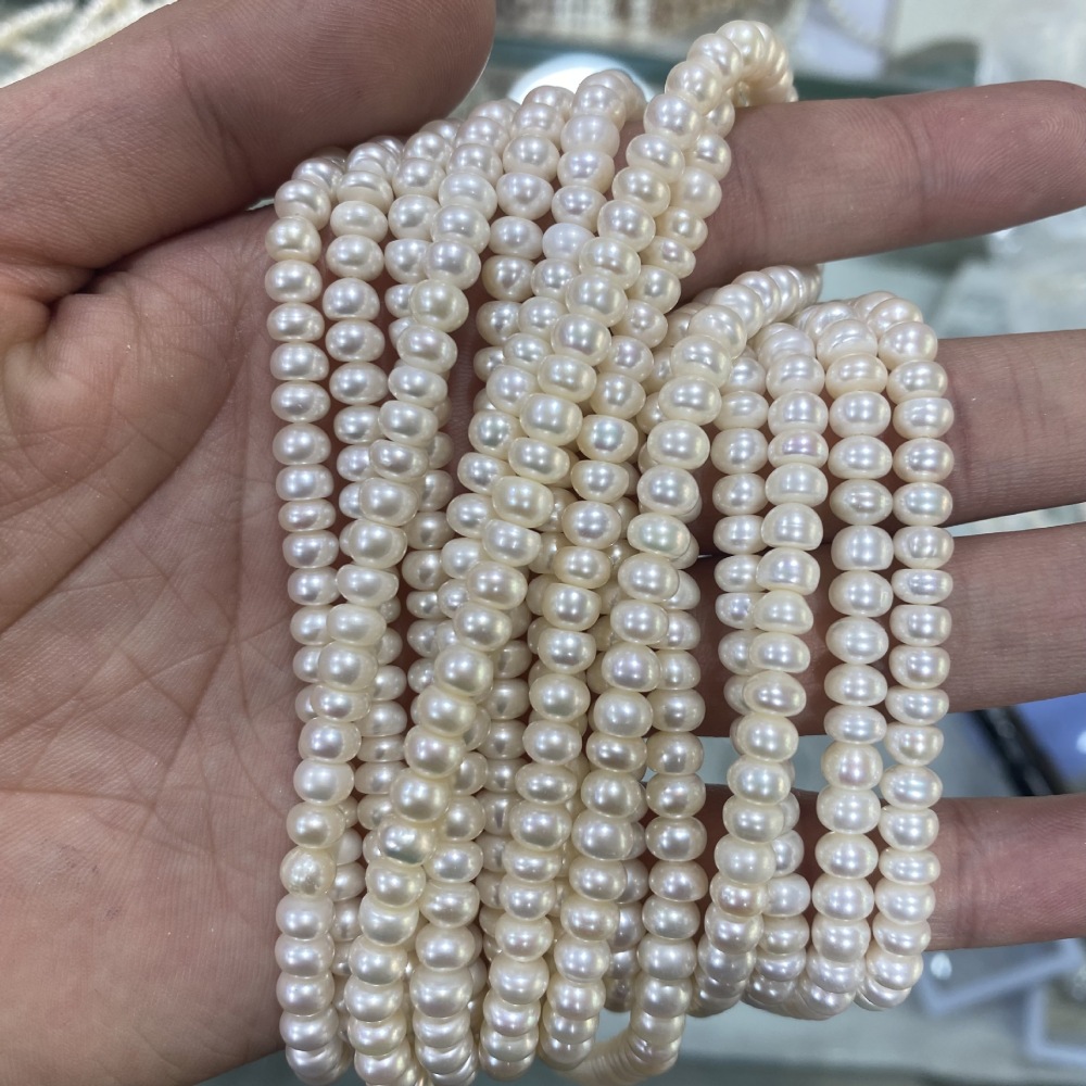 5-6mm Natural Freshwater Pearls, Bread Beads, High Luster, DIY Accessories