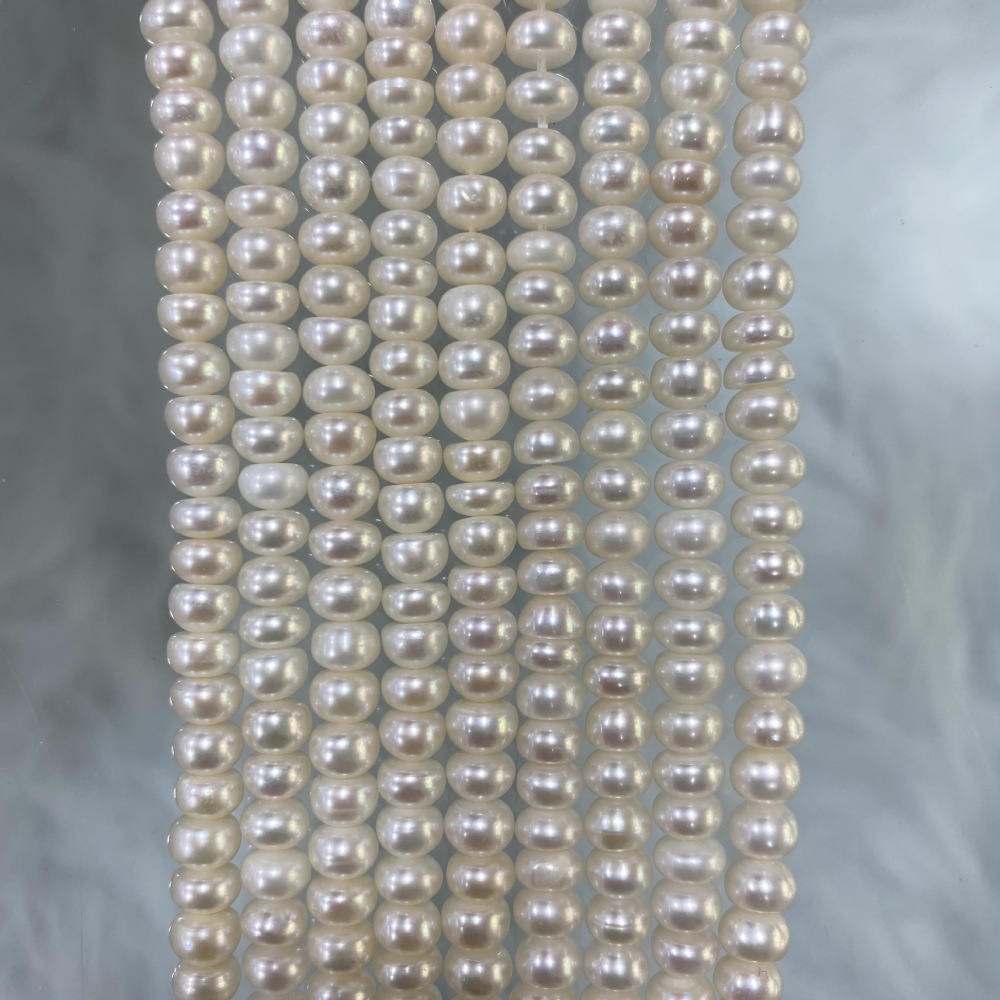 5-6mm Natural Freshwater Pearls, Bread Beads, High Luster, DIY Accessories