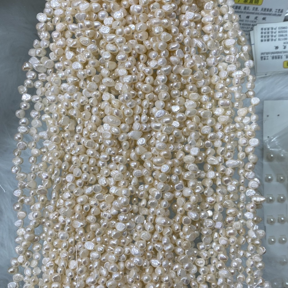 5-6mm Natural Baroque Freshwater Pearls with 3/7 Hole - DIY Accessories