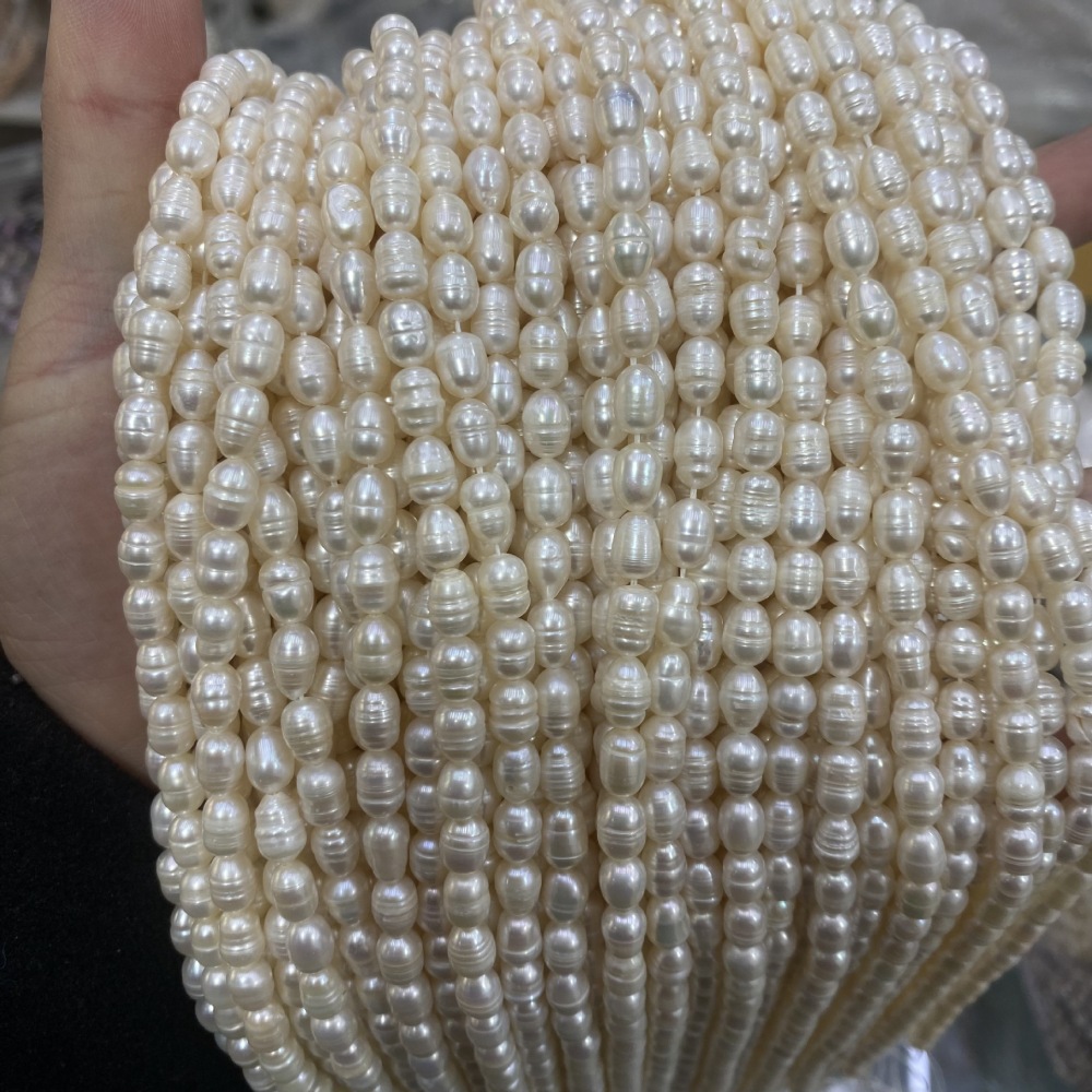 6-7mm Natural Freshwater Pearls with Spiral Pattern - DIY Accessories